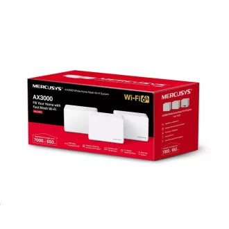 MERCUSYS Halo H80X(3-pack) WiFi6 Mesh (AX3000, 2, 4GHz/5GHz, 3xGbELAN/WAN)