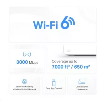 MERCUSYS Halo H80X(3-pack) WiFi6 Mesh (AX3000, 2, 4GHz/5GHz, 3xGbELAN/WAN)
