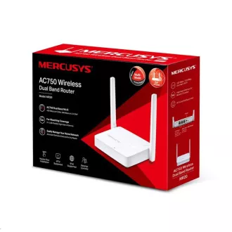 MERCUSYS MR20 WiFi5 router (AC750, 2, 4GHz/5GHz, 1x100Mb/s WAN, 2x100Mb/s LAN)