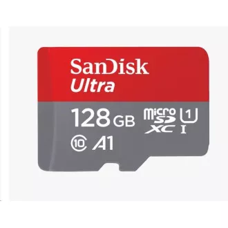 SanDisk MicroSDXC karta 128GB Ultra (140 MB/s, A1 Class 10 UHS-I) + adaptér SanDisk MicroSDXC karta 128GB Ultra (140 MB/s, A1 Class 10 UHS-I) + adaptér