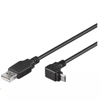 PremiumCord Kabel micro USB 2.0, A-B, konektor do úhlu 90° 1m (černý) PremiumCord Kabel micro USB 2.0, A-B, konektor do úhlu 90° 1m (černý)
