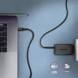 AXAGON BUCM-CM30AB, HQ kabel USB-C <-> USB-C, 3m, USB 2.0, PD 60W 3A, ALU, oplet, černý AXAGON BUCM-CM30AB, HQ kabel USB-C <-> USB-C, 3m, USB 2.0, PD 60W 3A, ALU, oplet, černý