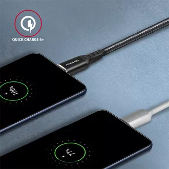 AXAGON BUCM-CM30AB, HQ kabel USB-C <-> USB-C, 3m, USB 2.0, PD 60W 3A, ALU, oplet, černý AXAGON BUCM-CM30AB, HQ kabel USB-C <-> USB-C, 3m, USB 2.0, PD 60W 3A, ALU, oplet, černý