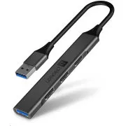 CONNECT IT USB-A hub, (1xUSB-A 3.0, 3xUSB-A 2.0), externí, antracitová