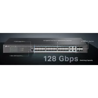 TP-Link OMADA JetStream switch TL-SG3428XF (20xSFP, 4xGbE/4xSFP combo, 4xSFP+, 2xconsole)