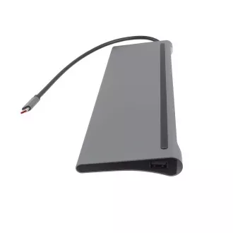 PREMIUMCORD Dokovací stanice USB-C 10v1, 1xHDMI, 1xVGA, 2xUSB-C, 3xUSB, 1xRJ45, čtečka SD karet, šedá PREMIUMCORD Dokovací stanice USB-C 10v1, 1xHDMI, 1xVGA, 2xUSB-C, 3xUSB, 1xRJ45, čtečka SD karet, šedá
