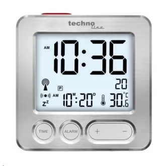 TechnoLine WT 265 digitální budík s teploměrem, stříbrný TechnoLine WT 265 digitální budík s teploměrem, stříbrný