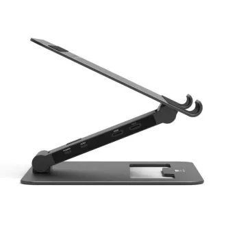 PORT dokovací stanice s natavitelným stojanem na notebook až pro 7 periferií přes USB-C, černá PORT dokovací stanice s natavitelným stojanem na notebook až pro 7 periferií přes USB-C, černá
