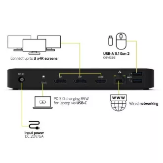PORT dokovací stanice až pro 9 periferií přes USB-C, černá PORT dokovací stanice až pro 9 periferií přes USB-C, černá