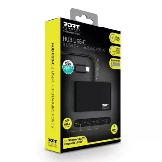 PORT hub USB-C s porty 3x USB-C 3.1 + 1x USB-C 100 W PD PORT hub USB-C s porty 3x USB-C 3.1 + 1x USB-C 100 W PD