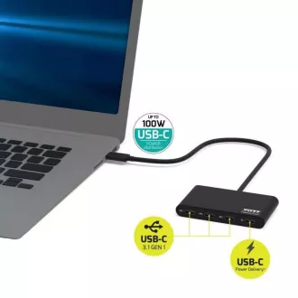 PORT hub USB-C s porty 3x USB-C 3.1 + 1x USB-C 100 W PD PORT hub USB-C s porty 3x USB-C 3.1 + 1x USB-C 100 W PD
