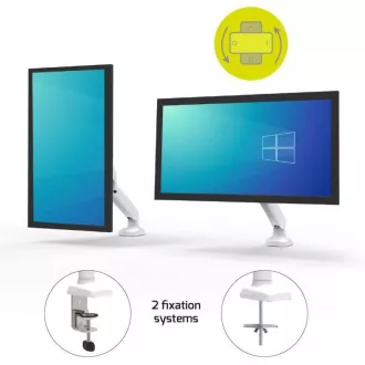 PORT držák na monitor na hranu stolu, VESA do 32", 1 rameno, bílá PORT držák na monitor na hranu stolu, VESA do 32", 1 rameno, bílá