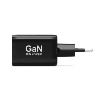 PORT síťová nabíječka pro USB-C a USB-A, 45 W, černá PORT síťová nabíječka pro USB-C a USB-A, 45 W, černá