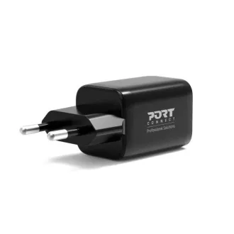 PORT síťová nabíječka pro USB-C a USB-A, 45 W, černá PORT síťová nabíječka pro USB-C a USB-A, 45 W, černá