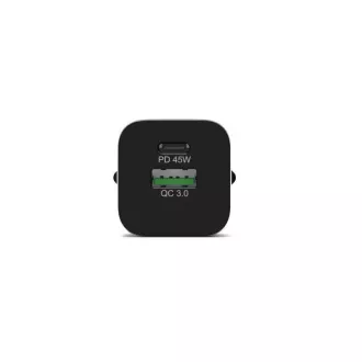 PORT síťová nabíječka pro USB-C a USB-A, 45 W, černá PORT síťová nabíječka pro USB-C a USB-A, 45 W, černá