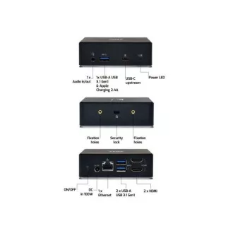 PORT dokovací stanice 8v1 USB-C, USB-A, dual video, HDMI, Ethernet, audio, USB 3.0 PORT dokovací stanice 8v1 USB-C, USB-A, dual video, HDMI, Ethernet, audio, USB 3.0