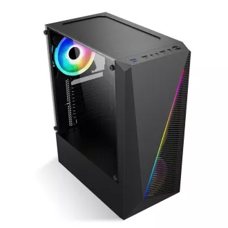 1stCOOL skříň SHARK 2, middle tower, AU, USB 3.0, bez zdroje, RGB fan, průhledná bočnice, černá 1stCOOL skříň SHARK 2, middle tower, AU, USB 3.0, bez zdroje, RGB fan, průhledná bočnice, černá