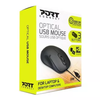 PORT optická myš Office budget PRO, 1000 DPI, černá PORT optická myš Office budget PRO, 1000 DPI, černá