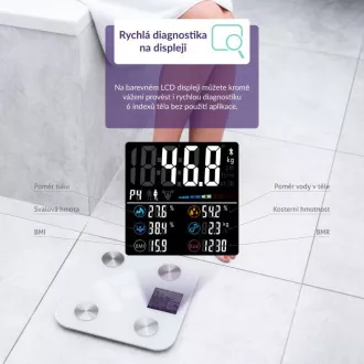 TrueLife FitScale W6 BT - Bioelektrická impedanční bluetooth váha - bílá TrueLife FitScale W6 BT - Bioelektrická impedanční bluetooth váha - bílá