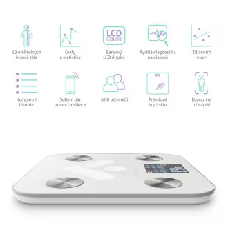 TrueLife FitScale W6 BT - Bioelektrická impedanční bluetooth váha - bílá TrueLife FitScale W6 BT - Bioelektrická impedanční bluetooth váha - bílá