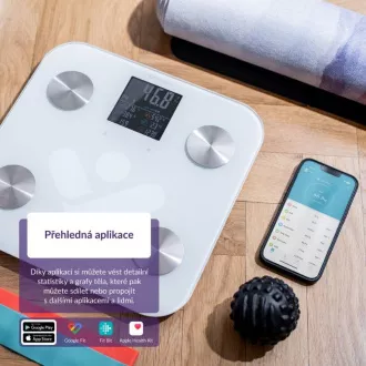 TrueLife FitScale W6 BT - Bioelektrická impedanční bluetooth váha - bílá TrueLife FitScale W6 BT - Bioelektrická impedanční bluetooth váha - bílá