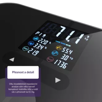 TrueLife FitScale W7 BT - Bioelektrická impedanční bluetooth váha - černá TrueLife FitScale W7 BT - Bioelektrická impedanční bluetooth váha - černá