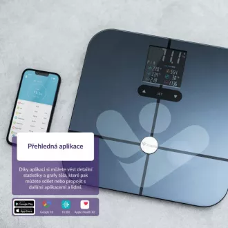 TrueLife FitScale W7 BT - Bioelektrická impedanční bluetooth váha - černá TrueLife FitScale W7 BT - Bioelektrická impedanční bluetooth váha - černá
