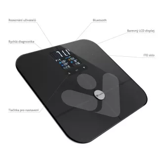 TrueLife FitScale W7 BT - Bioelektrická impedanční bluetooth váha - černá TrueLife FitScale W7 BT - Bioelektrická impedanční bluetooth váha - černá