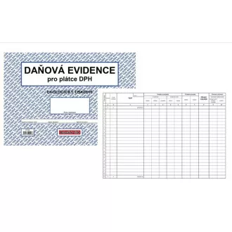 Tiskopis Daňová evidence pro plátce DPH A4 na šířku 19 listů BALOUŠEK Tiskopis Daňová evidence pro plátce DPH A4 na šířku 19 listů BALOUŠEK