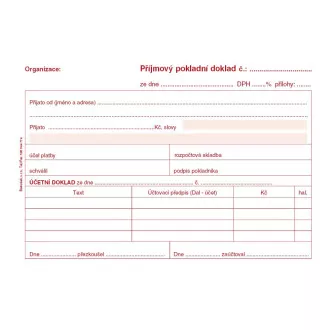 Tiskopis Příjmový pokl. doklad i pro podvojné účetnictví A6 50 listů BALOUŠEK Tiskopis Příjmový pokl. doklad i pro podvojné účetnictví A6 50 listů BALOUŠEK