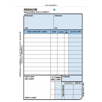 Tiskopis Paragon daň.doklad A6 číslovaný 2x50 listů OPTYS Tiskopis Paragon daň.doklad A6 číslovaný 2x50 listů OPTYS