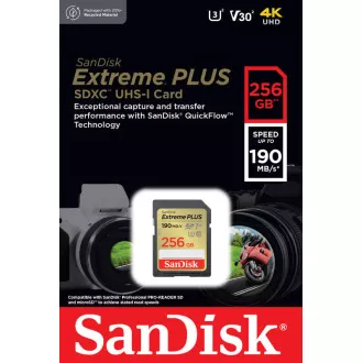 SanDisk Extreme PLUS SDXC 256GB 190MB/s V30 UHS-I SanDisk Extreme PLUS SDXC 256GB 190MB/s V30 UHS-I