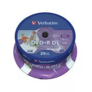 VERBATIM DVD+R(25-pack)/Spindle Double Layer 8X 8.5GB Inkjet Printable