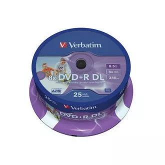 VERBATIM DVD+R(25-pack)/Spindle Double Layer 8X 8.5GB Inkjet Printable VERBATIM DVD+R(25-pack)/Spindle Double Layer 8X 8.5GB Inkjet Printable