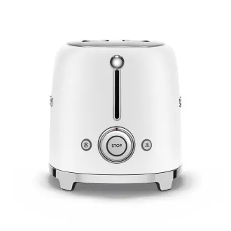 Smeg TSF01WHMEU toustovač / topinkovač, 2 toasty, 6 úrovní opékání, zásuvka na drobky, styl. 50. let, matně bílá Smeg TSF01WHMEU toustovač / topinkovač, 2 toasty, 6 úrovní opékání, zásuvka na drobky, styl. 50. let, matně bílá