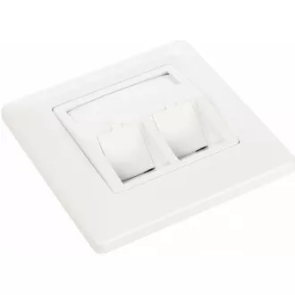 Solarix Zásuvka modulární pro 2 keystony pod omítku bílá SX9-2-0-WH Solarix Zásuvka modulární pro 2 keystony pod omítku bílá SX9-2-0-WH