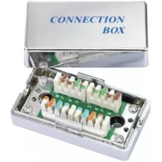 Spojovací box STP Cat5E narážecí, stříbrná Spojovací box STP Cat5E narážecí, stříbrná