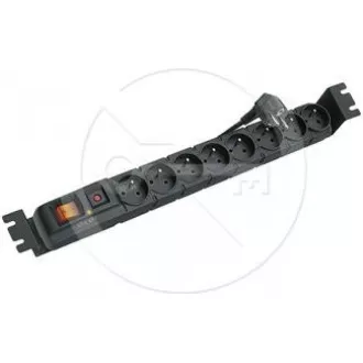 19" rozvodný panel ACAR 8x230V, vypínač, indikátor napětí, přepěťová ochrana, kabel 5m, 1, 5U 19" rozvodný panel ACAR 8x230V, vypínač, indikátor napětí, přepěťová ochrana, kabel 5m, 1, 5U