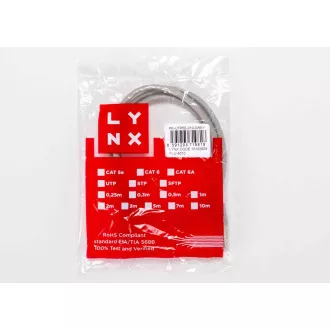 LYNX patch kabel Cat5E, UTP - 1, 5m, šedý LYNX patch kabel Cat5E, UTP - 1, 5m, šedý