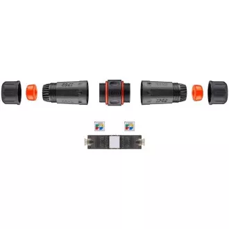 Spojka vodotěsná STP RJ45, Cat5E, Cat6, Cat6A, krytí IP68 Spojka vodotěsná STP RJ45, Cat5E, Cat6, Cat6A, krytí IP68