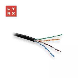 LYNX UTP kabel Cat5e, PE (Fca), celoměděný, venkovní, černý, box 305m LYNX UTP kabel Cat5e, PE (Fca), celoměděný, venkovní, černý, box 305m