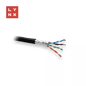 LYNX FTP kabel, Cat5e, PE (Fca), 0, 5mm, celoměděný, venkovní, černý, box 305m LYNX FTP kabel, Cat5e, PE (Fca), 0, 5mm, celoměděný, venkovní, černý, box 305m