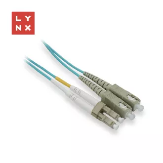 LYNX duplexní patch kabel MM, OM3, LC/SC, 50/125µm, 15m LYNX duplexní patch kabel MM, OM3, LC/SC, 50/125µm, 15m