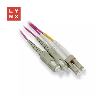 LYNX duplexní patch kabel MM, OM4, LC/SC, 50/125µm, 3m LYNX duplexní patch kabel MM, OM4, LC/SC, 50/125µm, 3m