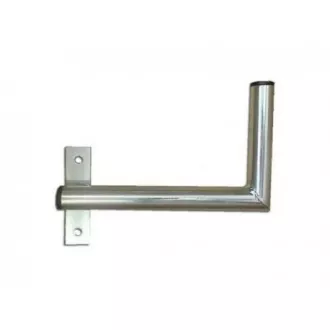 Držák antény na zeď u okna s pásem, levé uchycení, galvanický zinek, délka 25cm, průměr 3, 2cm Držák antény na zeď u okna s pásem, levé uchycení, galvanický zinek, délka 25cm, průměr 3, 2cm