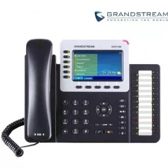 Grandstream GXP2160 [VoIP telefon - 6xSIP účet, HD audio, 5prog.tl. + 24 předvoleb, bluetooth, EHS, barevný LCD, 2x GLAN]