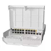 MikroTik Cloud Router Switch CRS318-16P-2S+OUT, 800MHz CPU, 256MB, 16x10/100/1000 (PoE-out), 2xSFP+, vč.L5, venkovní