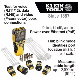 KLEIN TOOLS - VDV Scout® Pro 3 Tester Kit Locator Map™ (PoE) KLEIN TOOLS - VDV Scout® Pro 3 Tester Kit Locator Map™ (PoE)
