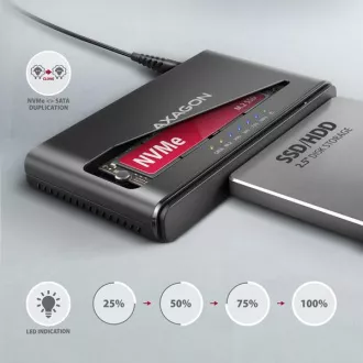 AXAGON ADSA-CC USB-C 10Gbps - NVMe M.2 SSD & SATA 2.5"/3.5" SSD/HDD CLONE MASTER 2 adaptér AXAGON ADSA-CC USB-C 10Gbps - NVMe M.2 SSD & SATA 2.5"/3.5" SSD/HDD CLONE MASTER 2 adaptér