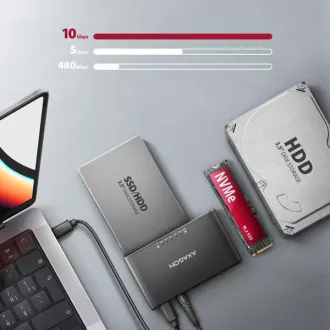 AXAGON ADSA-CC USB-C 10Gbps - NVMe M.2 SSD & SATA 2.5"/3.5" SSD/HDD CLONE MASTER 2 adaptér AXAGON ADSA-CC USB-C 10Gbps - NVMe M.2 SSD & SATA 2.5"/3.5" SSD/HDD CLONE MASTER 2 adaptér